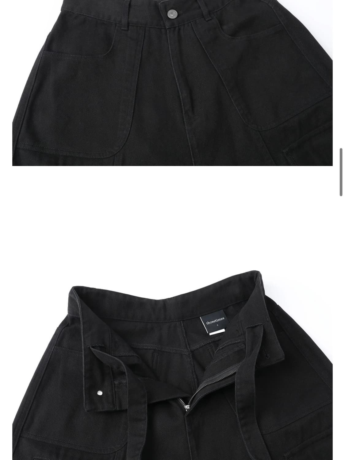 쓰리타임즈 모건 카고팬츠 블랙 S 상품이미지7