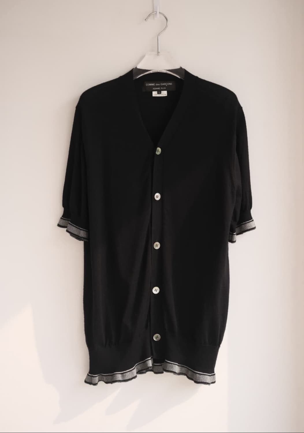 Brioche rib half sleeve cardigan 상품이미지1