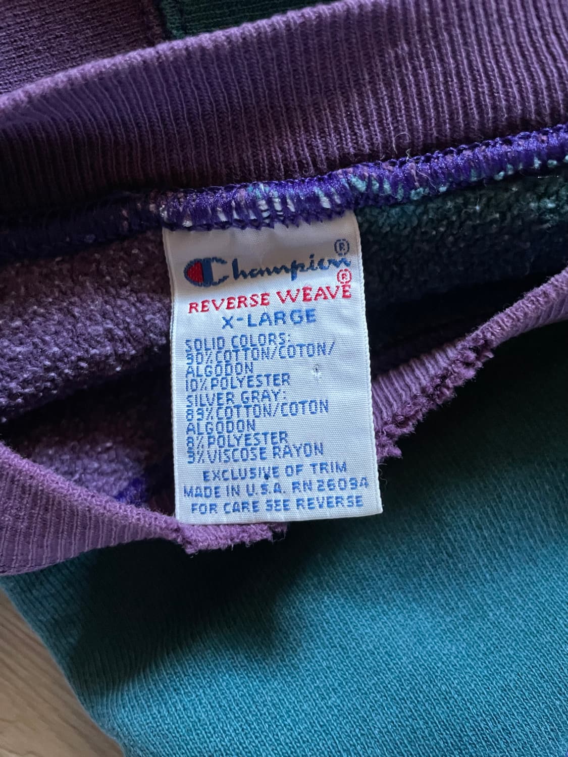 90s 챔피온 컬러블럭(COAST GUARD ACADEMY) 상품이미지4