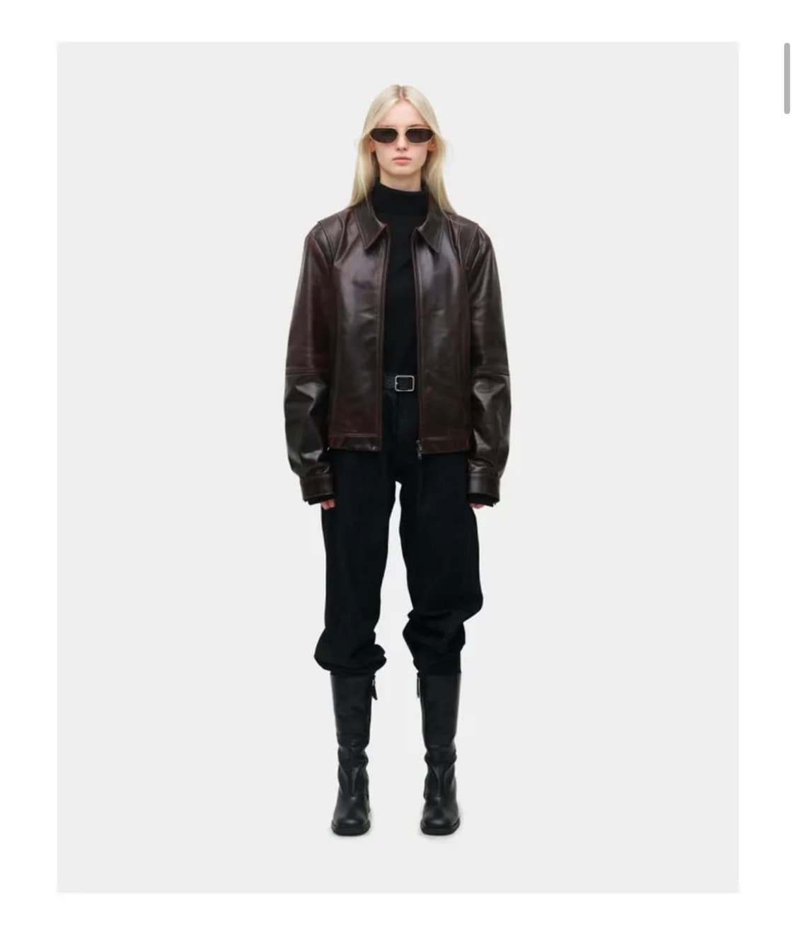 쿠어 램스킨 풀업 왁시드 아웃로 점퍼 (카버넷) 상품이미지3