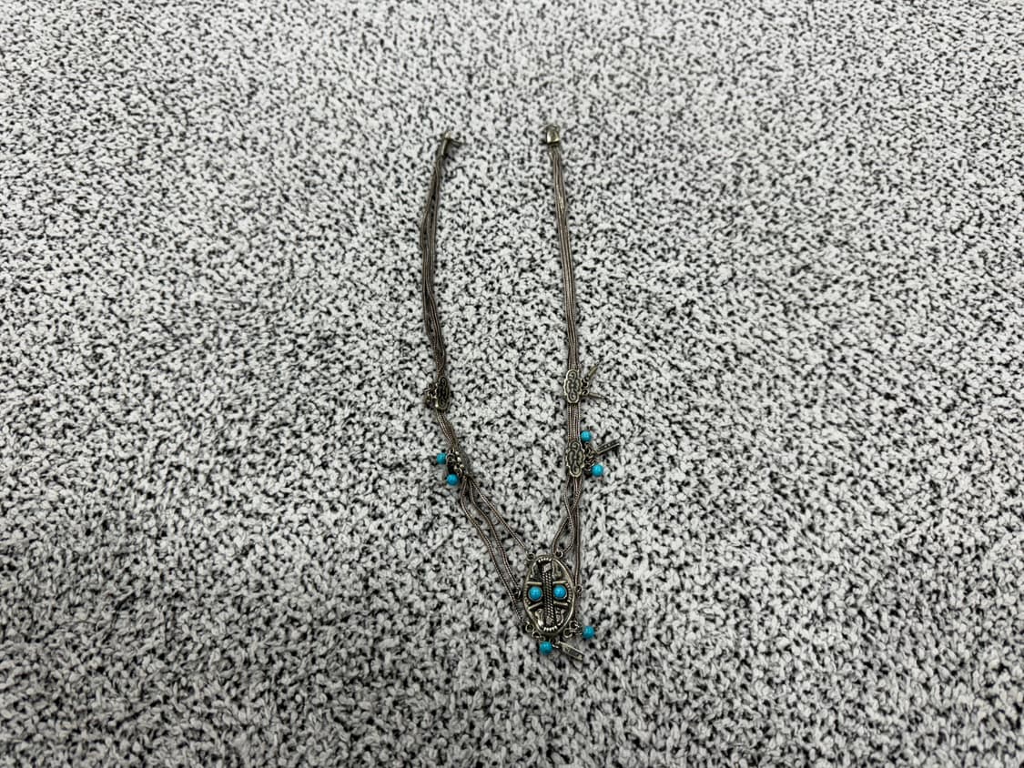 1800년대 터키석 실버목걸이(실착) 상품이미지1