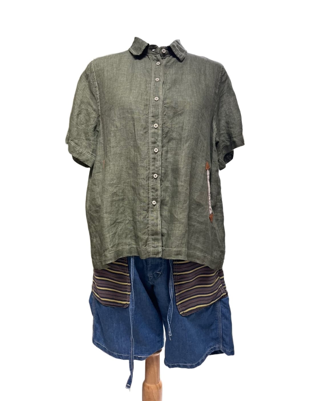 Deep green linen shirt 상품이미지7