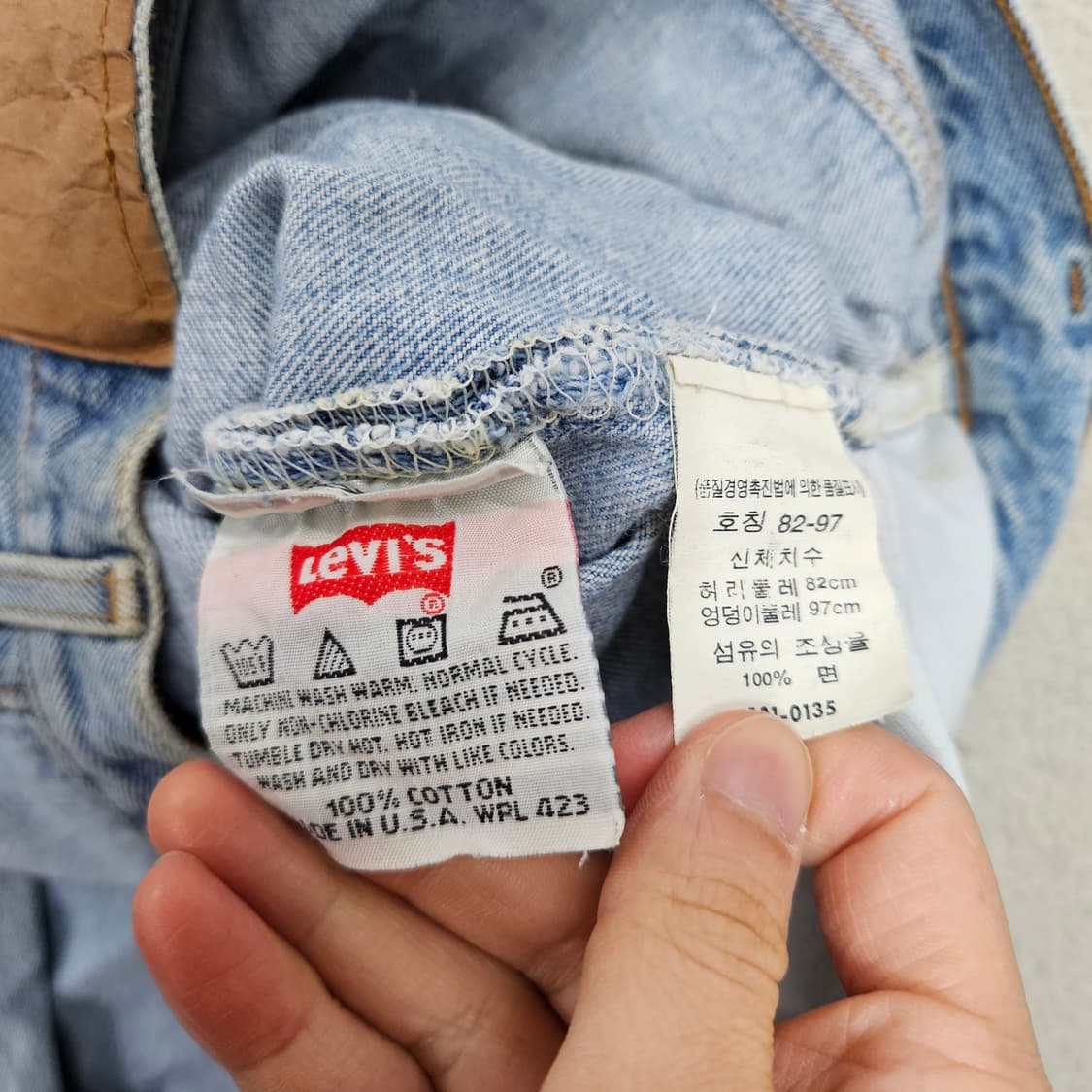 90s 리바이스 501 데님 32 Made in USA 상품이미지4