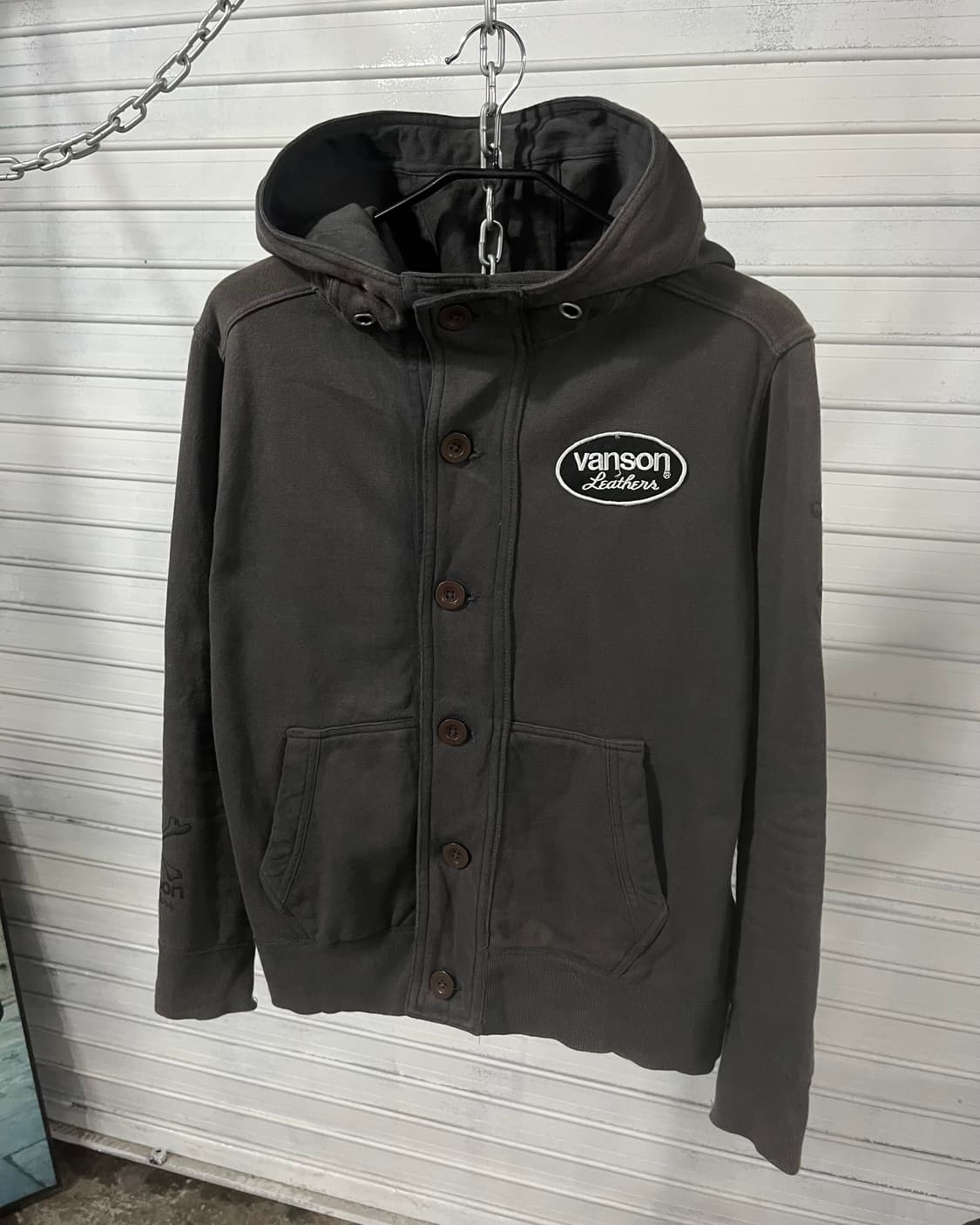 Vanson Leathers skull bone hood jacket 상품이미지5