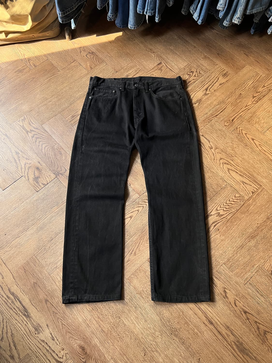 [34]리바이스 505 레귤러 스트레이트 흑청 데님 팬츠 상품이미지2