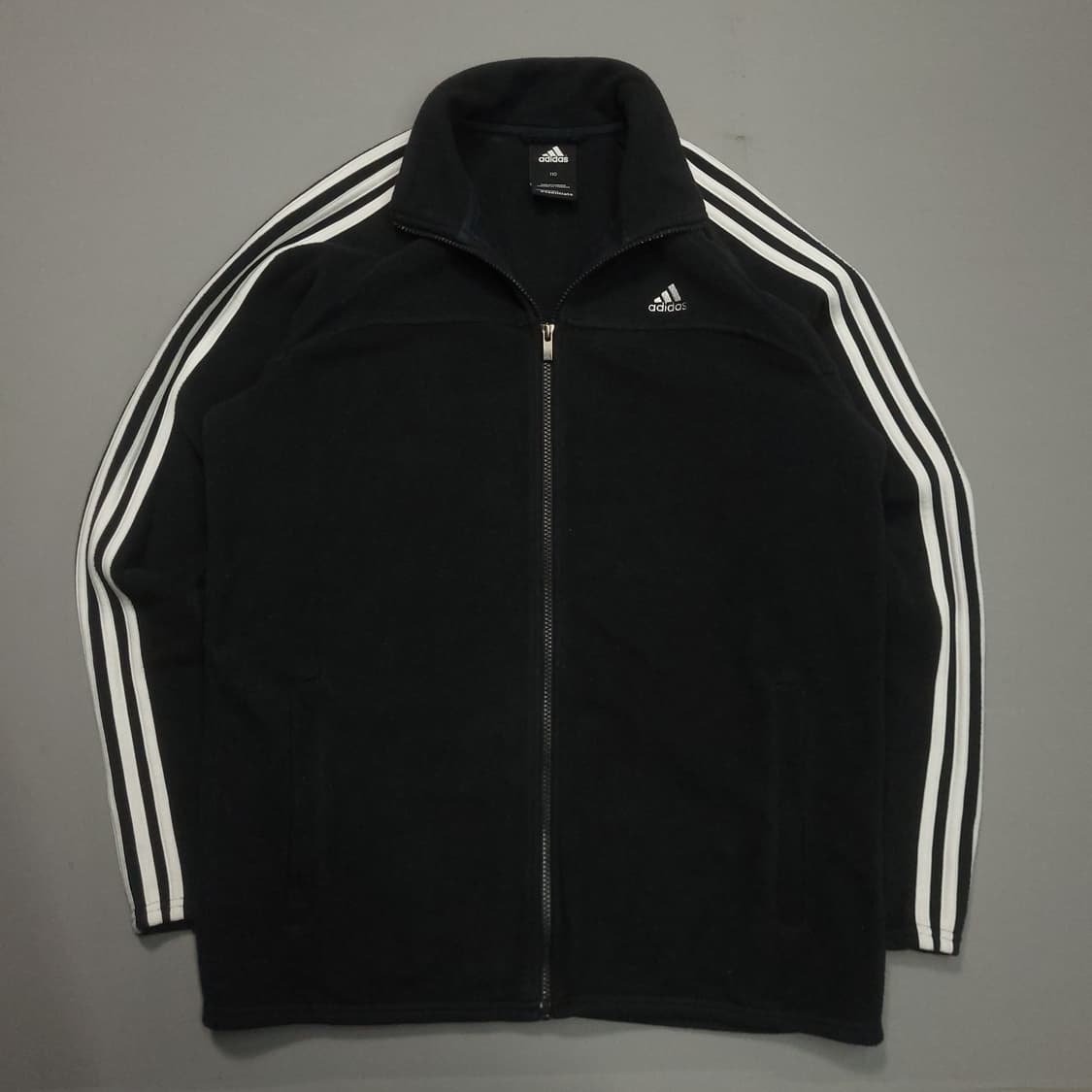 아디다스 삼선 후리스 집업 110 블랙 상품이미지1