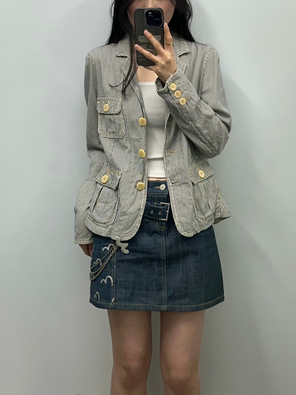 Gap 갭 스트라이프 히코리 데님 럭비 자켓 상품이미지1