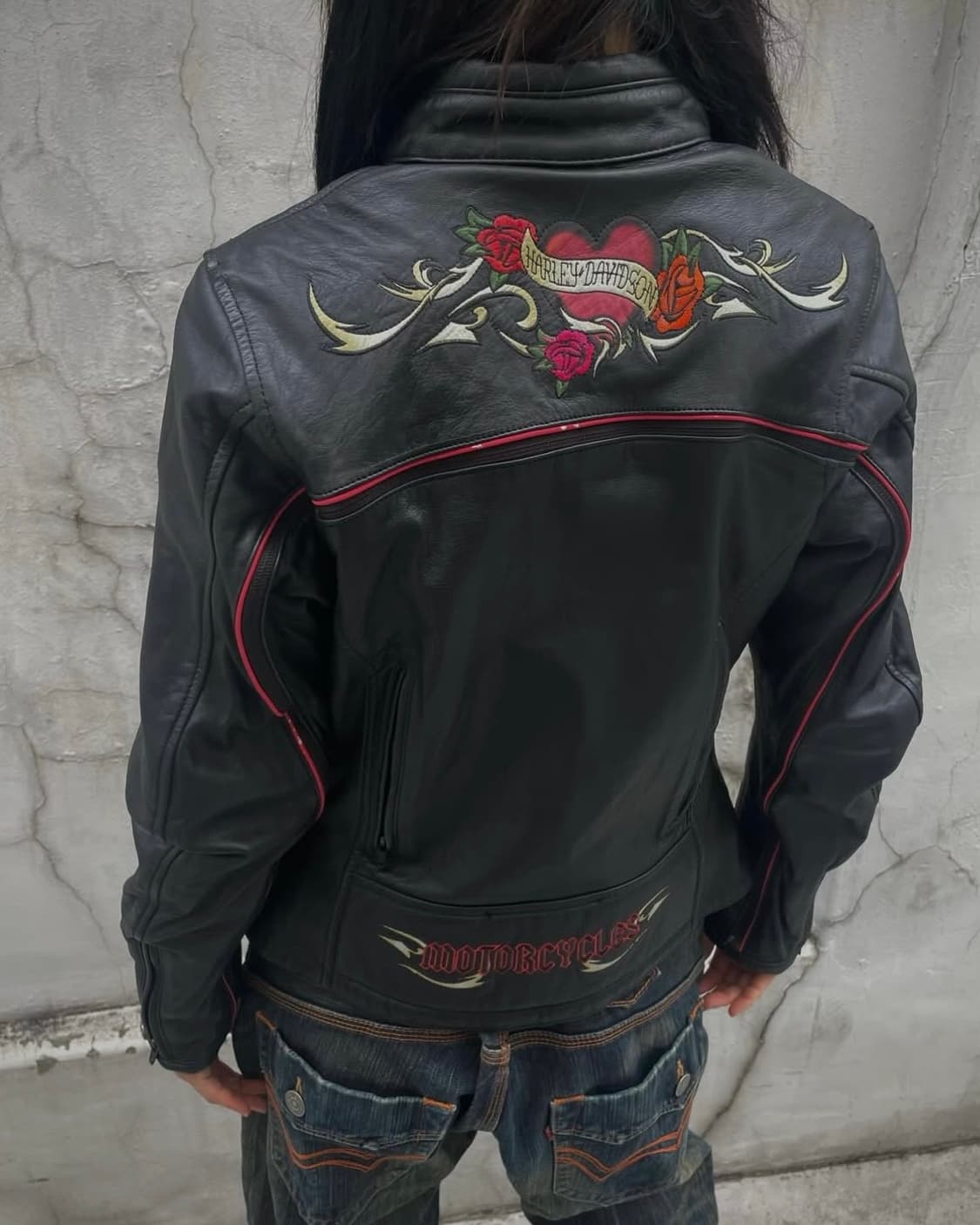 HarleyDavidson roseheart leather jacket 상품이미지2