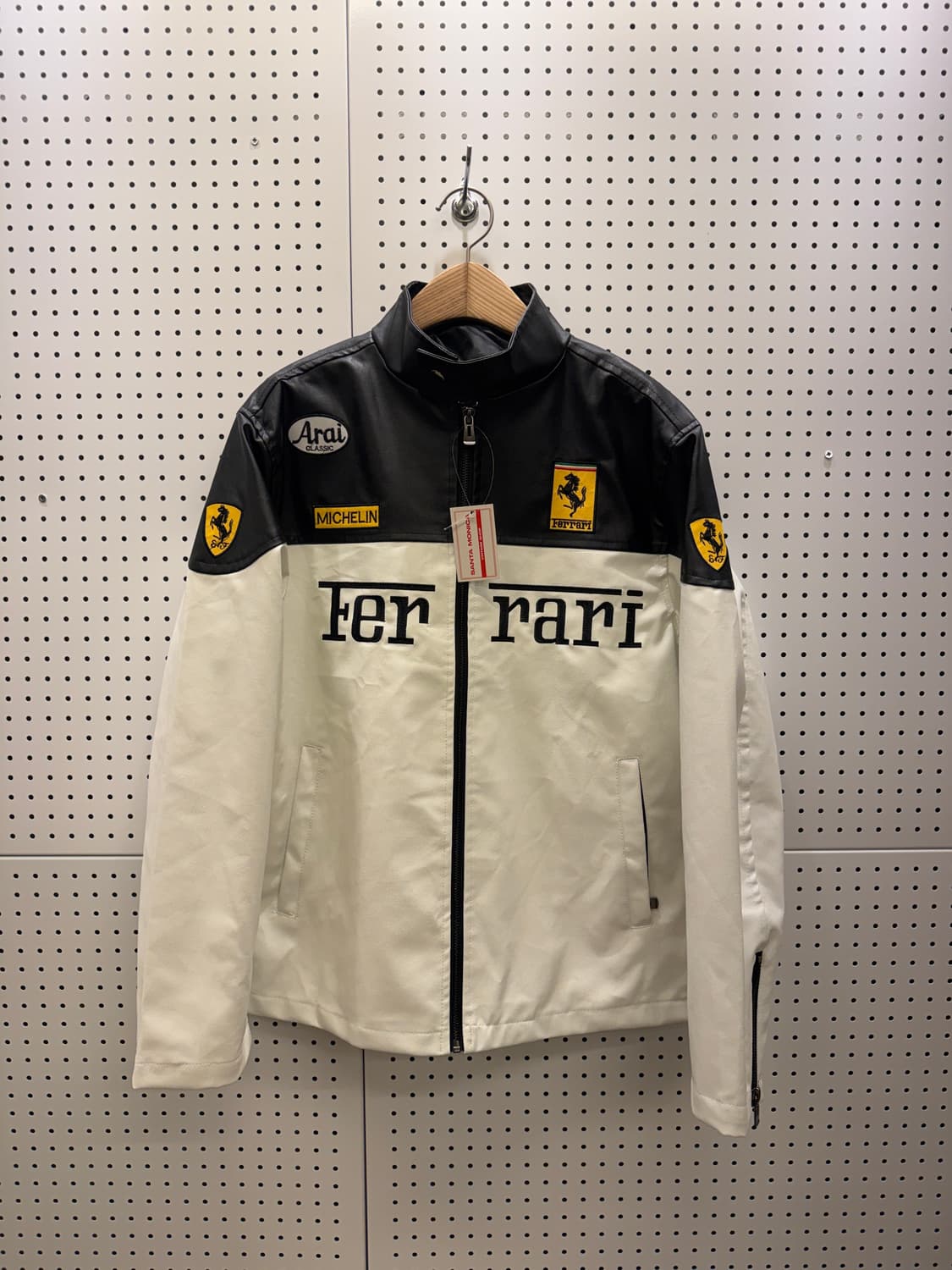 페라리 투톤 빅로고 레더 자켓 U345 상품이미지2