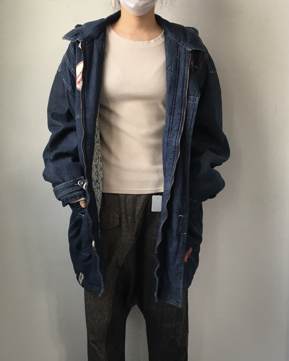 Patch point duffle button hood coat 상품이미지7