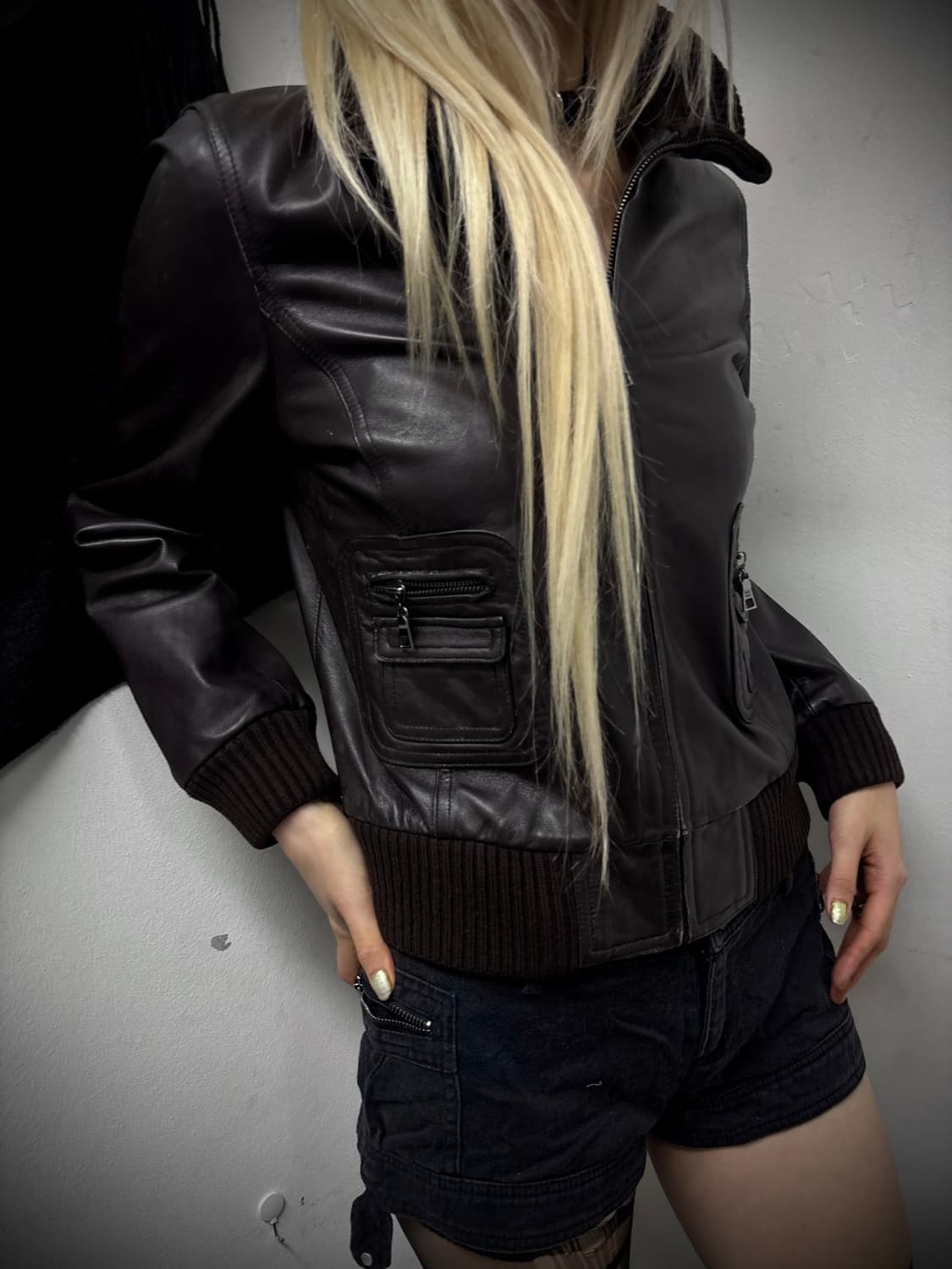 “Vintage” Brown Sheepskin Leather Jacket 상품이미지2