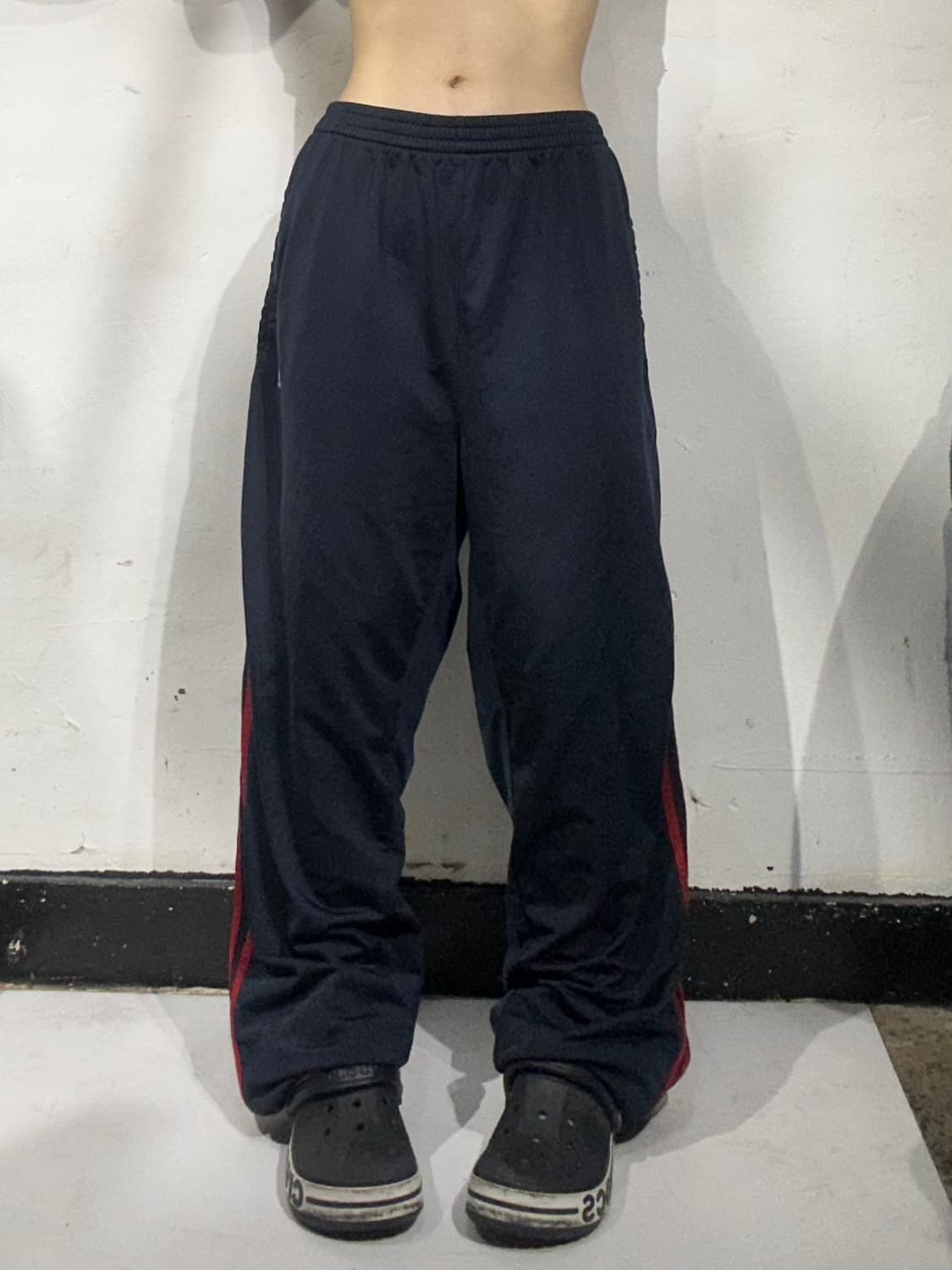 아디다스 네이비 레드 삼선 와이드 팬츠 XL 상품이미지2