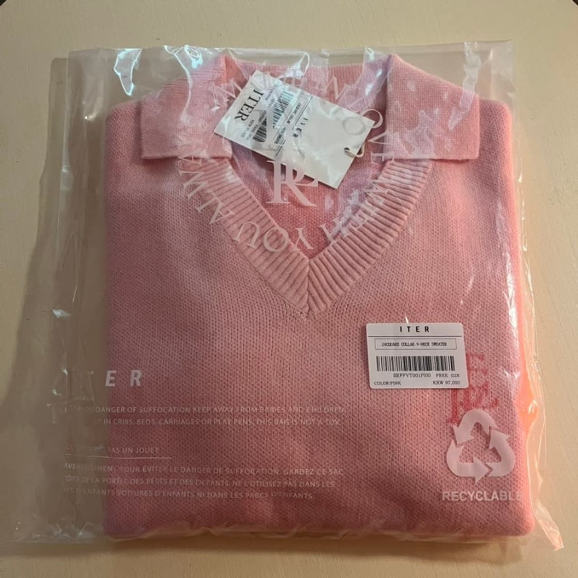 잇터 핑크 카라 니트 (웬디 착용) 상품이미지3