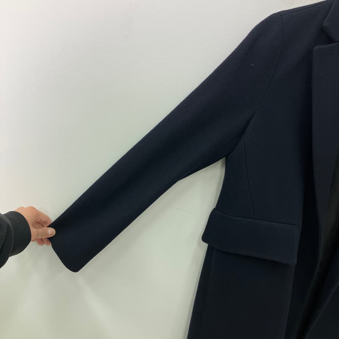 시스템 네이비 울 캐시미어 오픈 롱코트 상품이미지5