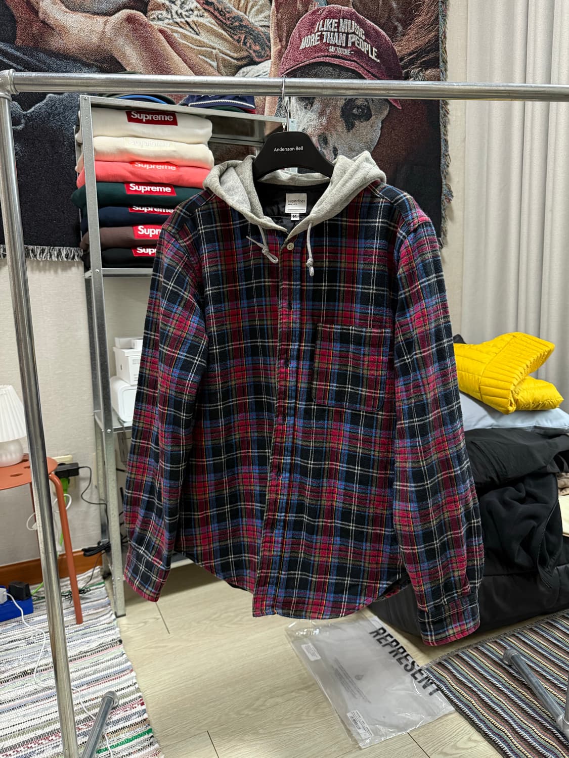 네펜데스 뉴욕 후드 체크 셔츠 상품이미지1