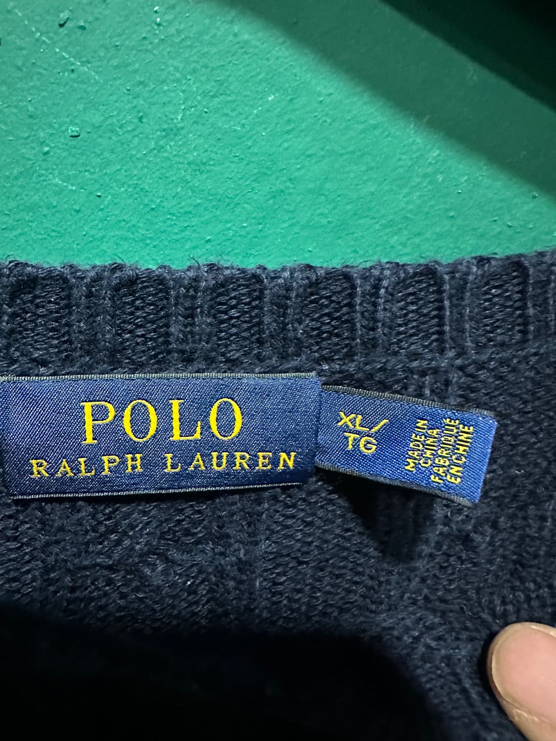 폴로 꽈베기니트 네이비XL 상품이미지4