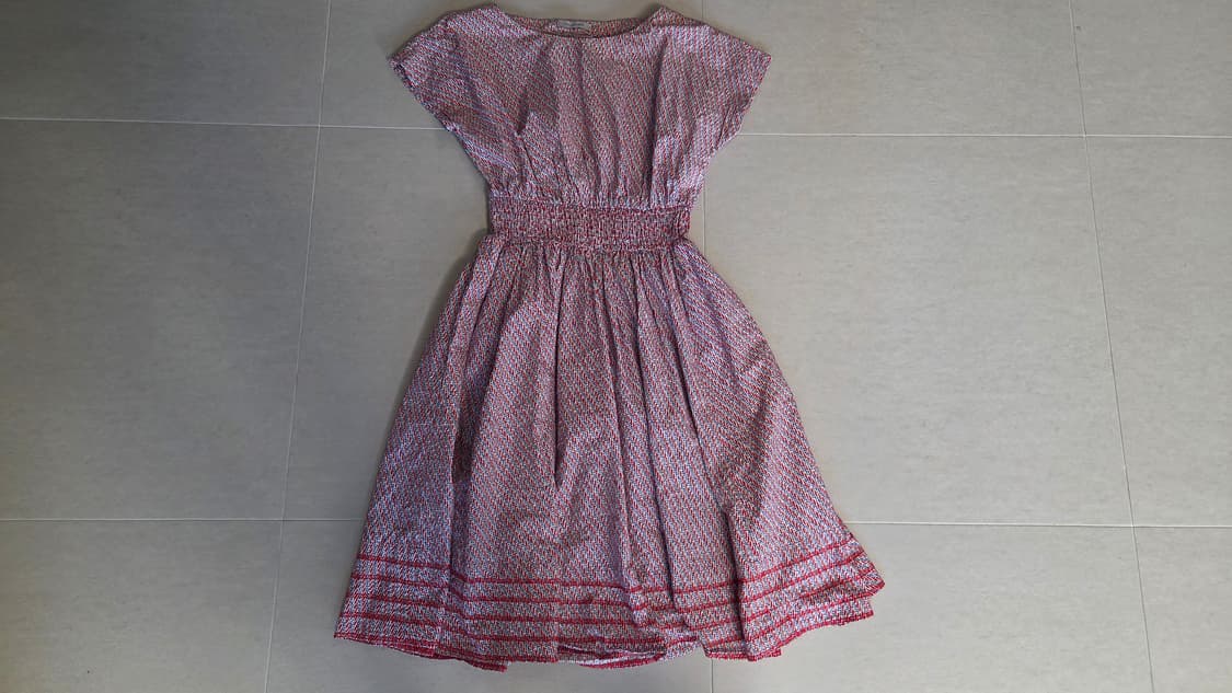 질스튜어트 워싱 면 나염 프린트 스모크 밴딩 원피스 상품이미지2