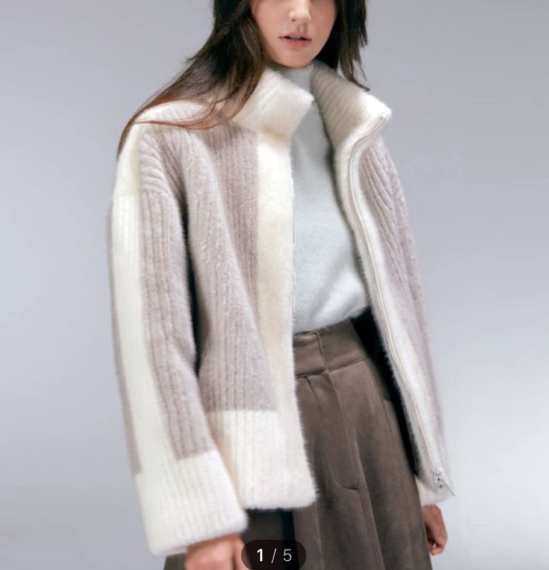 더아이잗(THE IZZAT) 리버시블 페이크퍼 무스탕 55-66 새상품 상품이미지1