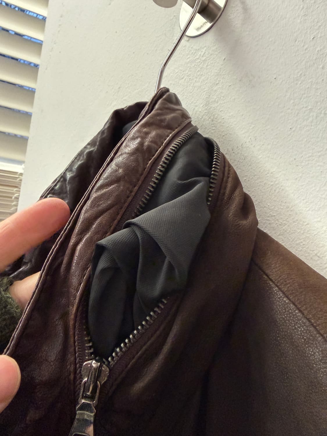 양가죽 스탠카라 브라운 자켓  상품이미지6