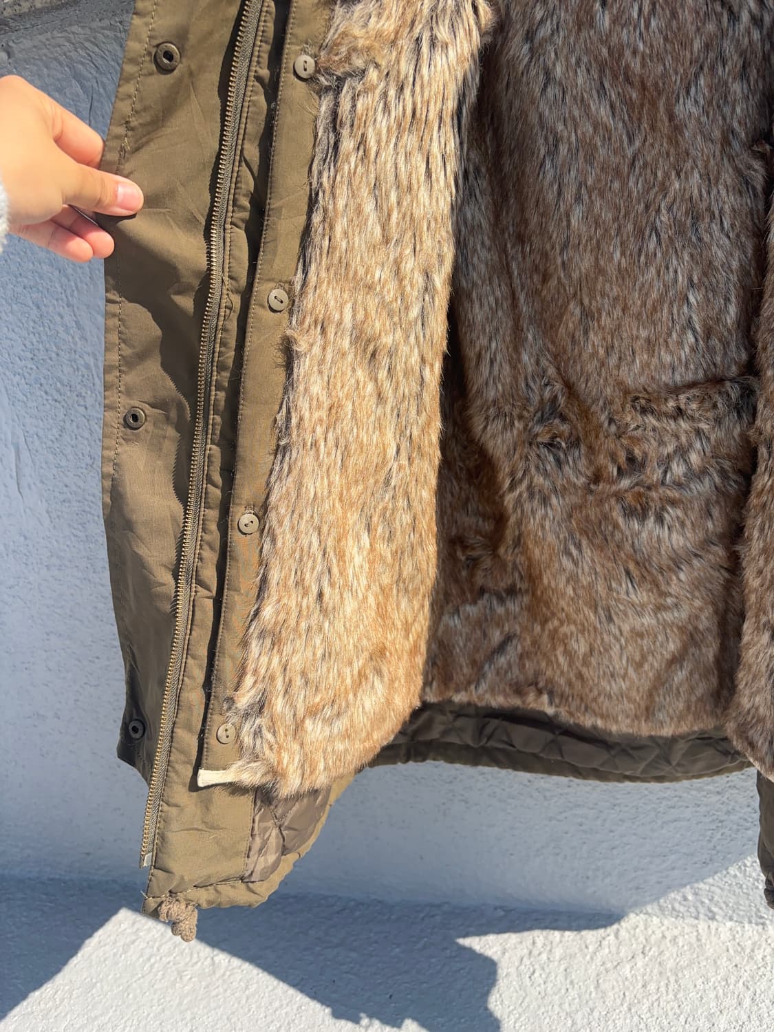 라쿤 내피 카키브라운 야상 점퍼 상품이미지3