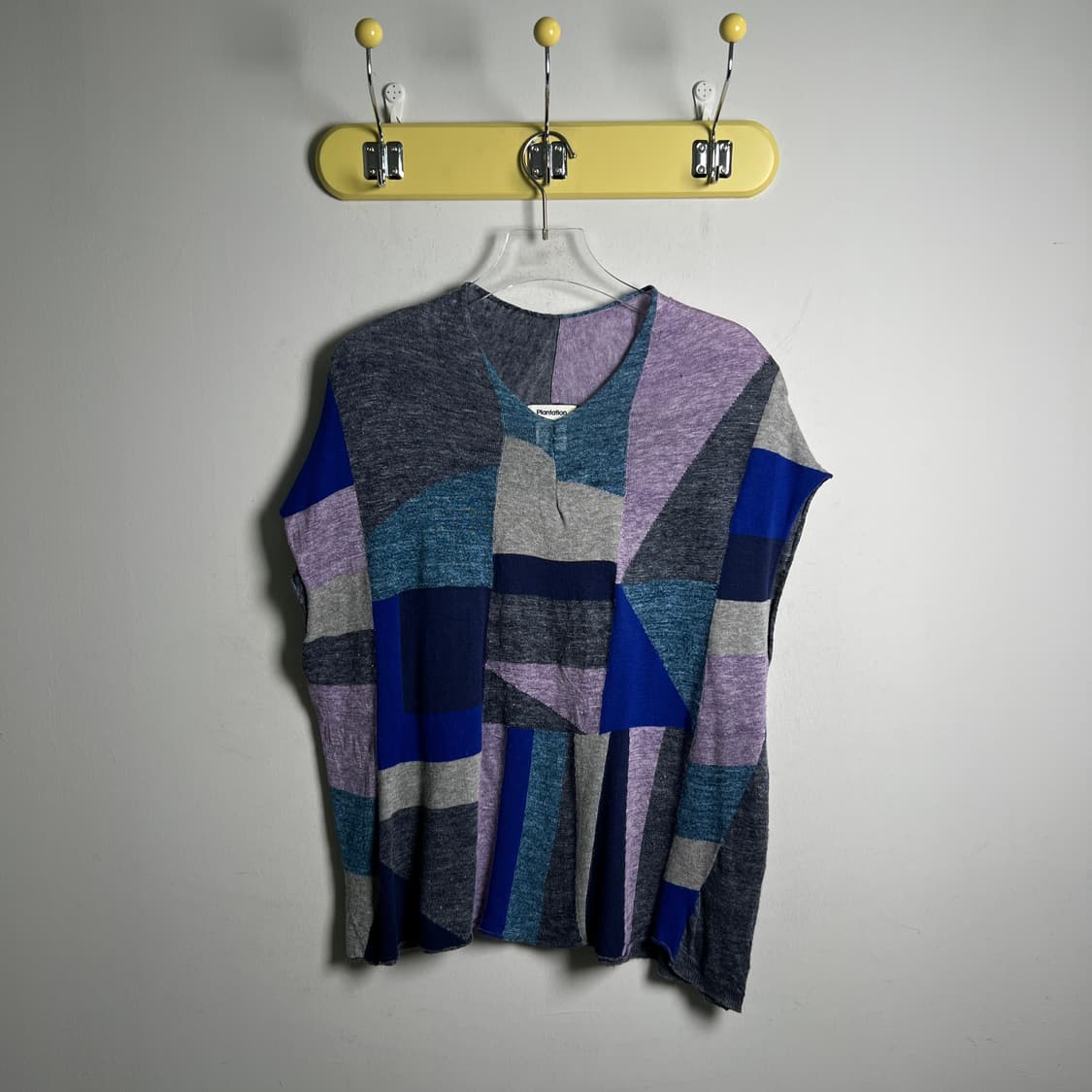 이세이미야케 플랜테이션 패치워크 기하학 니트 베스트 M 상품이미지1