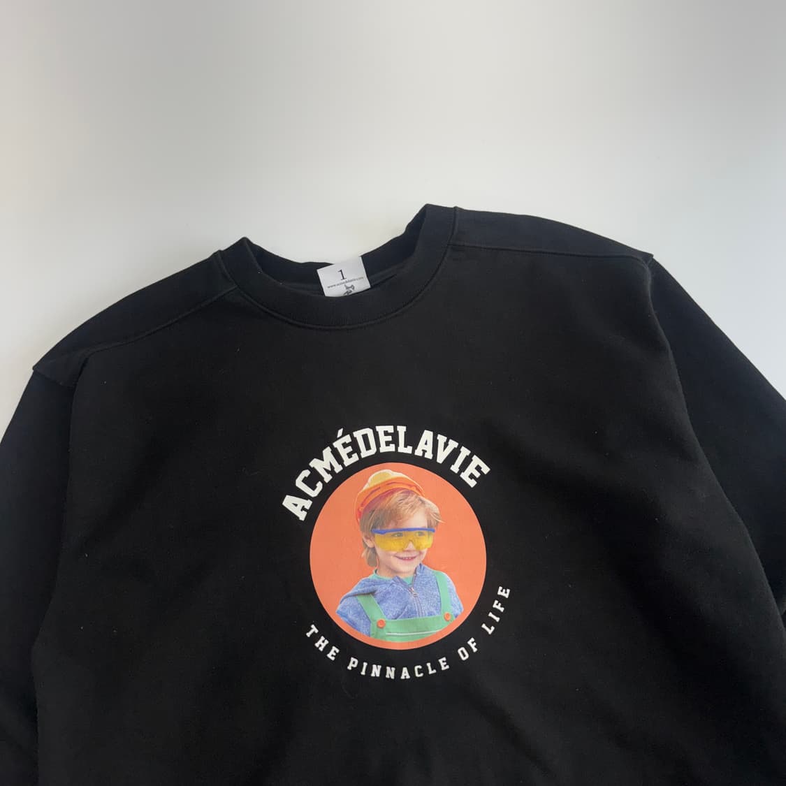 Acmedelavie 아크메드라비 백로고 블랙 맨투맨 상품이미지4