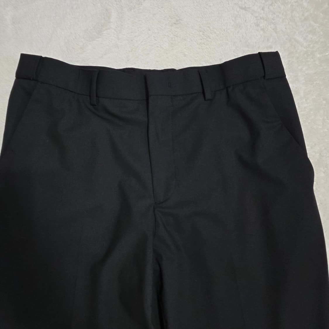 (M)넌블랭크 세미 와이드 핏 슬랙스 팬츠 블랙 봄여름 상품이미지2