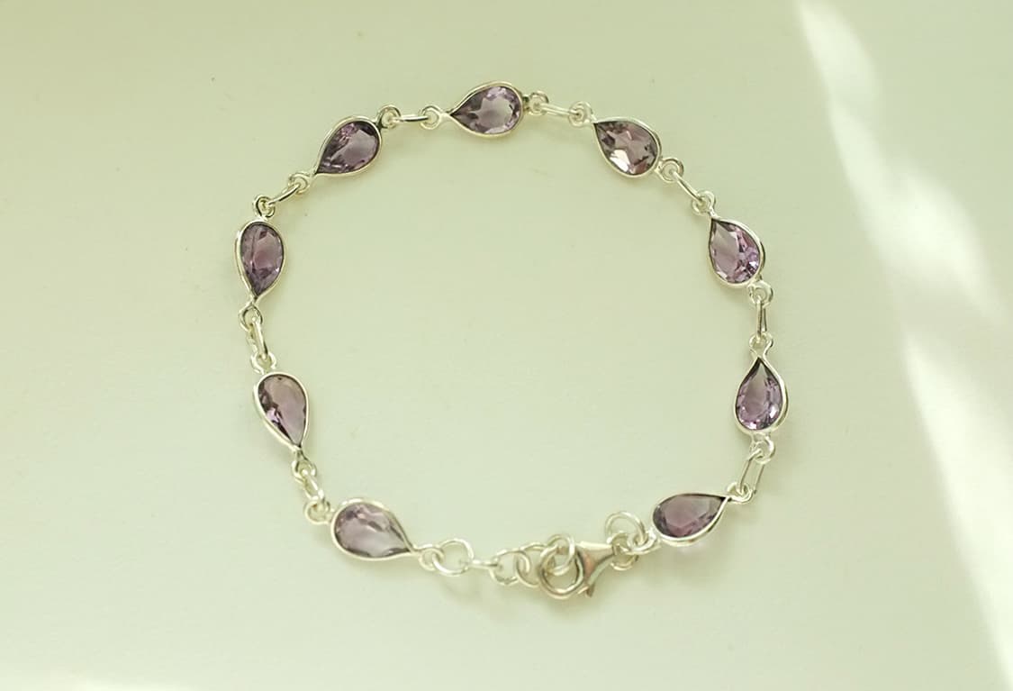 925실버 자수정 원석 데일리 팔찌 상품이미지5