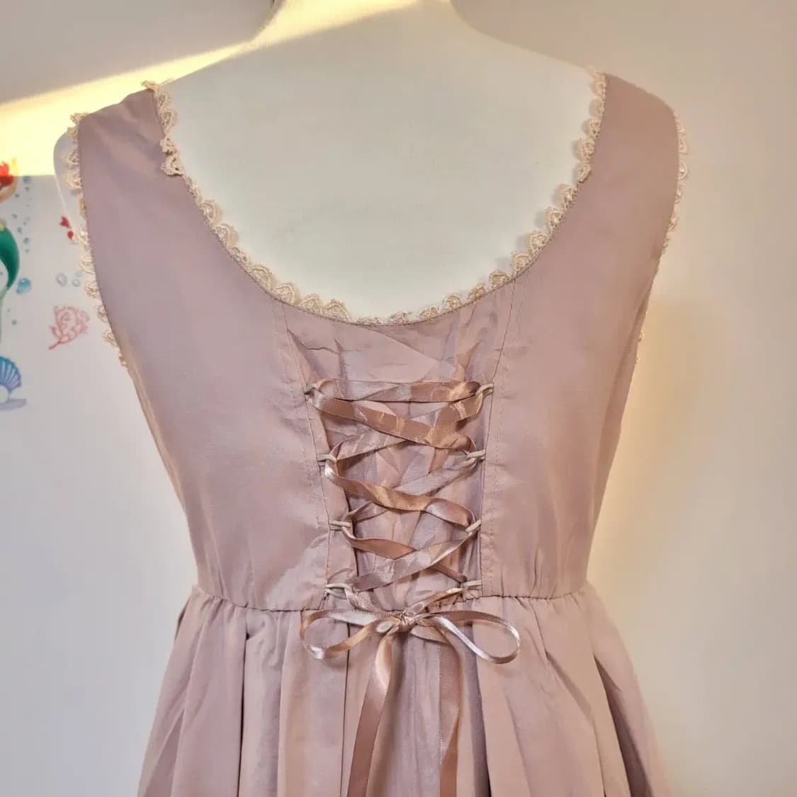 일본빈티지 발레코어 핑크원피스  상품이미지8