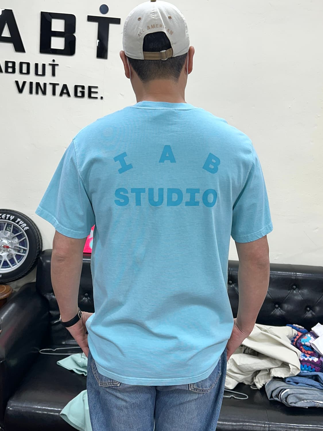 아이앱스튜디오 피그먼트 시안 반팔셔츠 L 상품이미지3