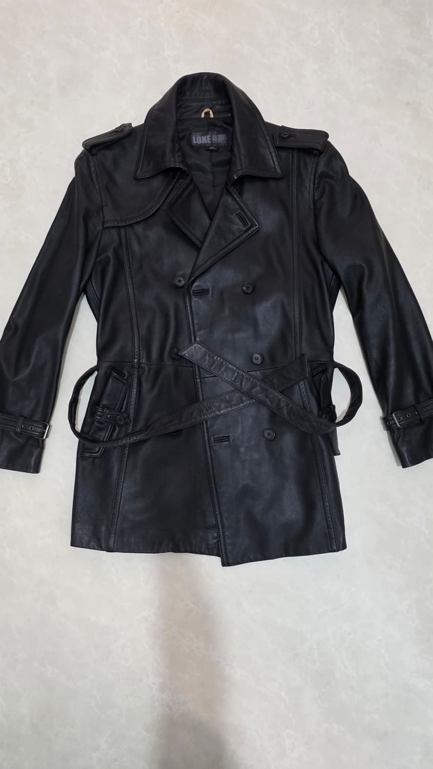 준지 LONE 블랙 가죽자켓 트렌치 남자 코트 상품이미지1