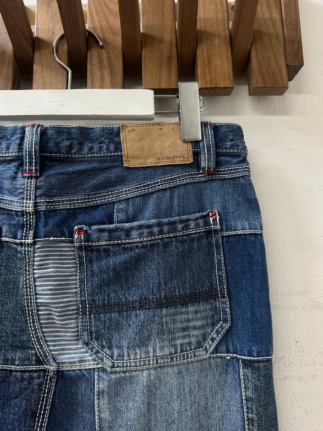 일본빈티지 OLD BETTY’S 패치워크 데님 롱스커트 상품이미지5