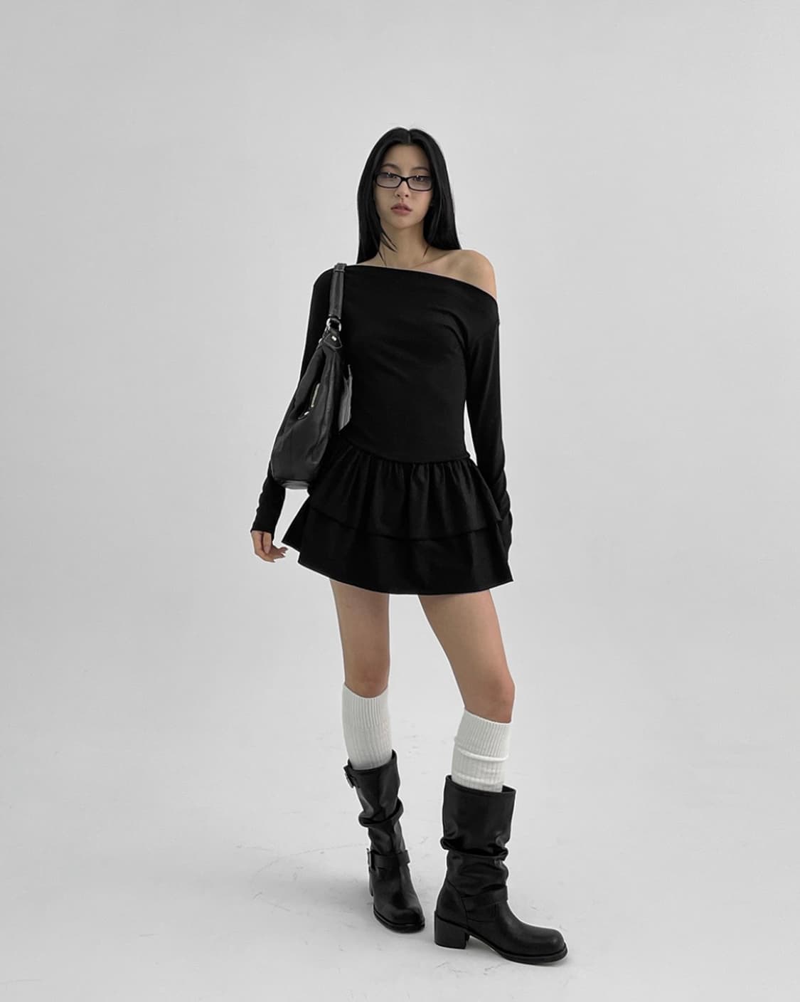 블랙업 MADE 보트넥 레이어드 원피스 상품이미지1