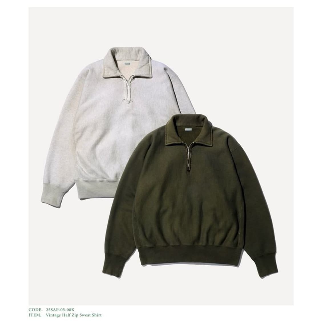 25ss 아프레쎄 빈티지 하프집업 오트밀 2사이즈 판매합니다 상품이미지1