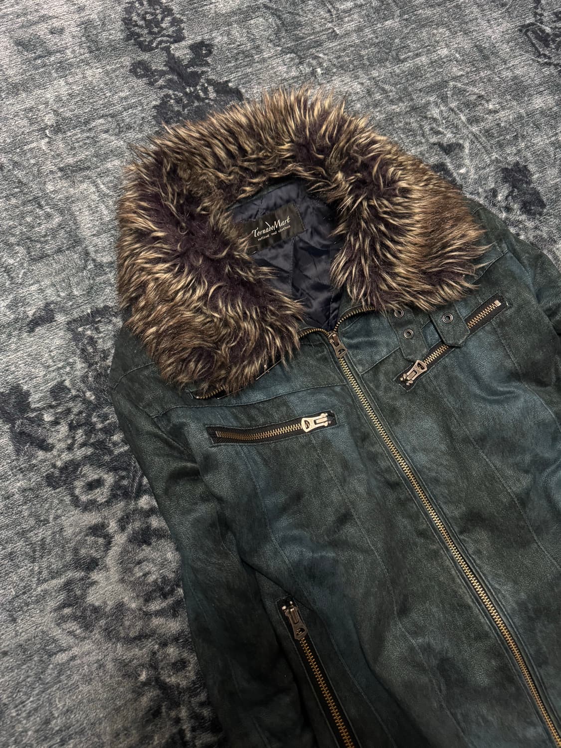 Tornado mart 00s archive dark blue fur j 상품이미지2