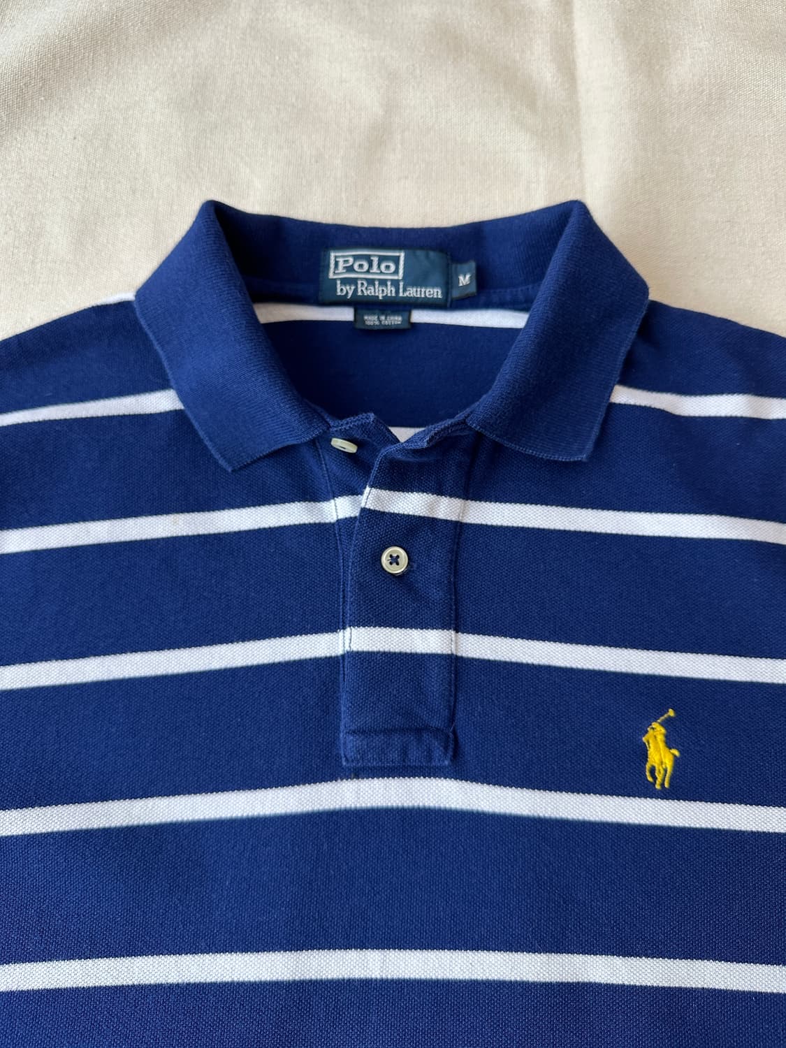 폴로 랄프로렌 스트라이프 피케 반팔 카라티 블루 M 상품이미지3