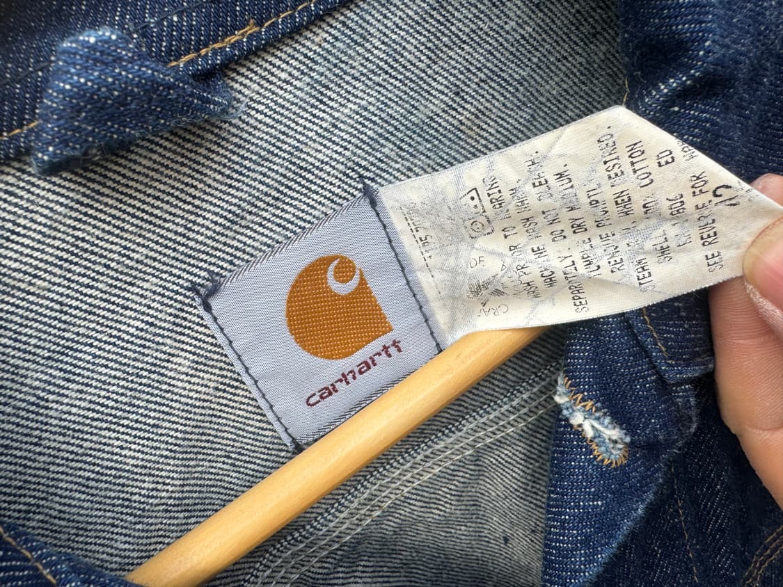 90s 칼하트 빈티지 wu108 인디고 데님 트러커 자켓 42 상품이미지7