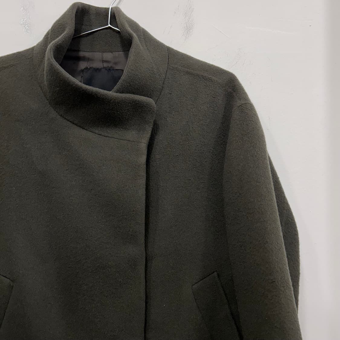 발렌시아 울 앙고라 히든스냅버튼 롱코트 상품이미지1