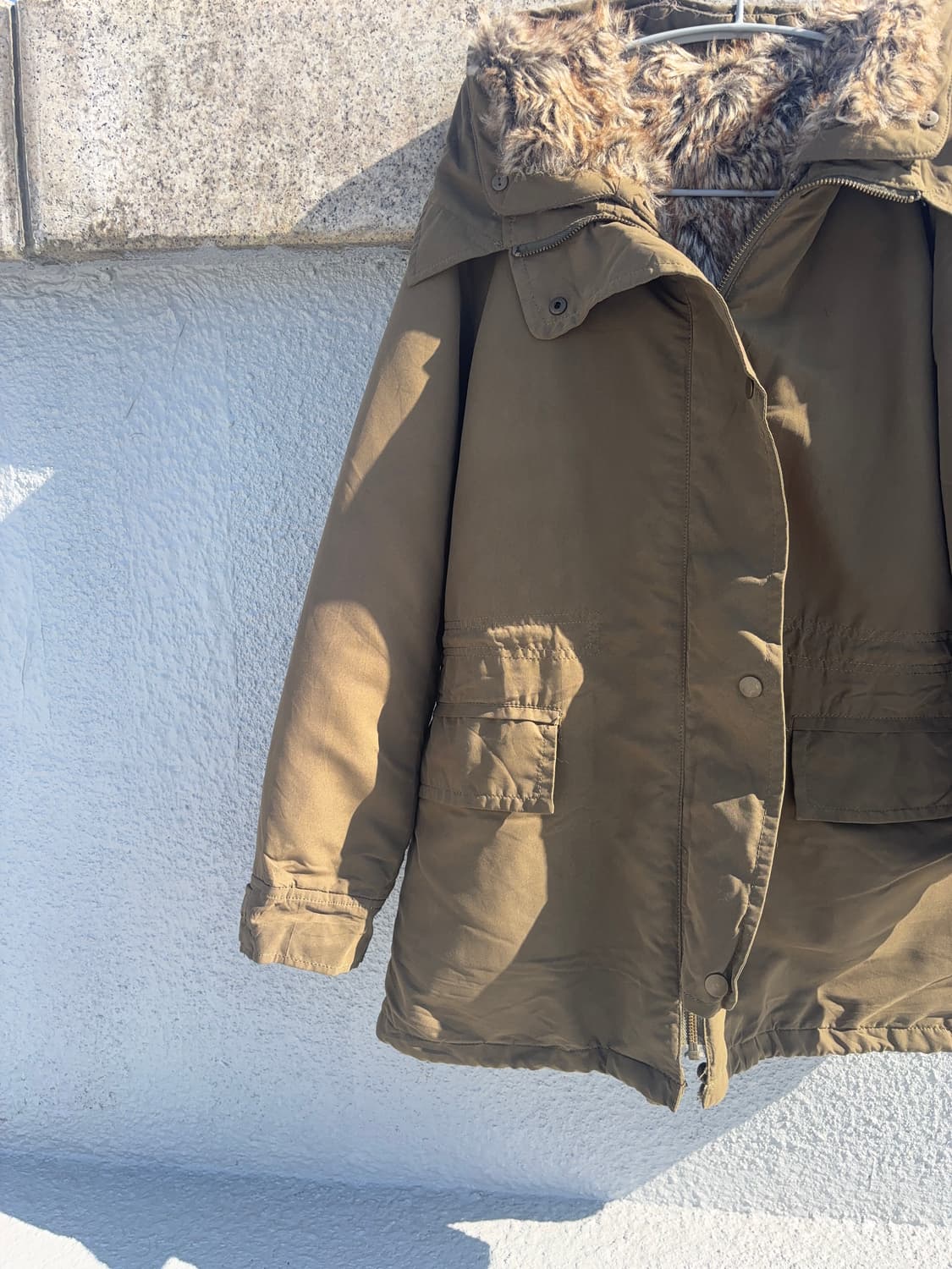 라쿤 내피 카키브라운 야상 점퍼 상품이미지2