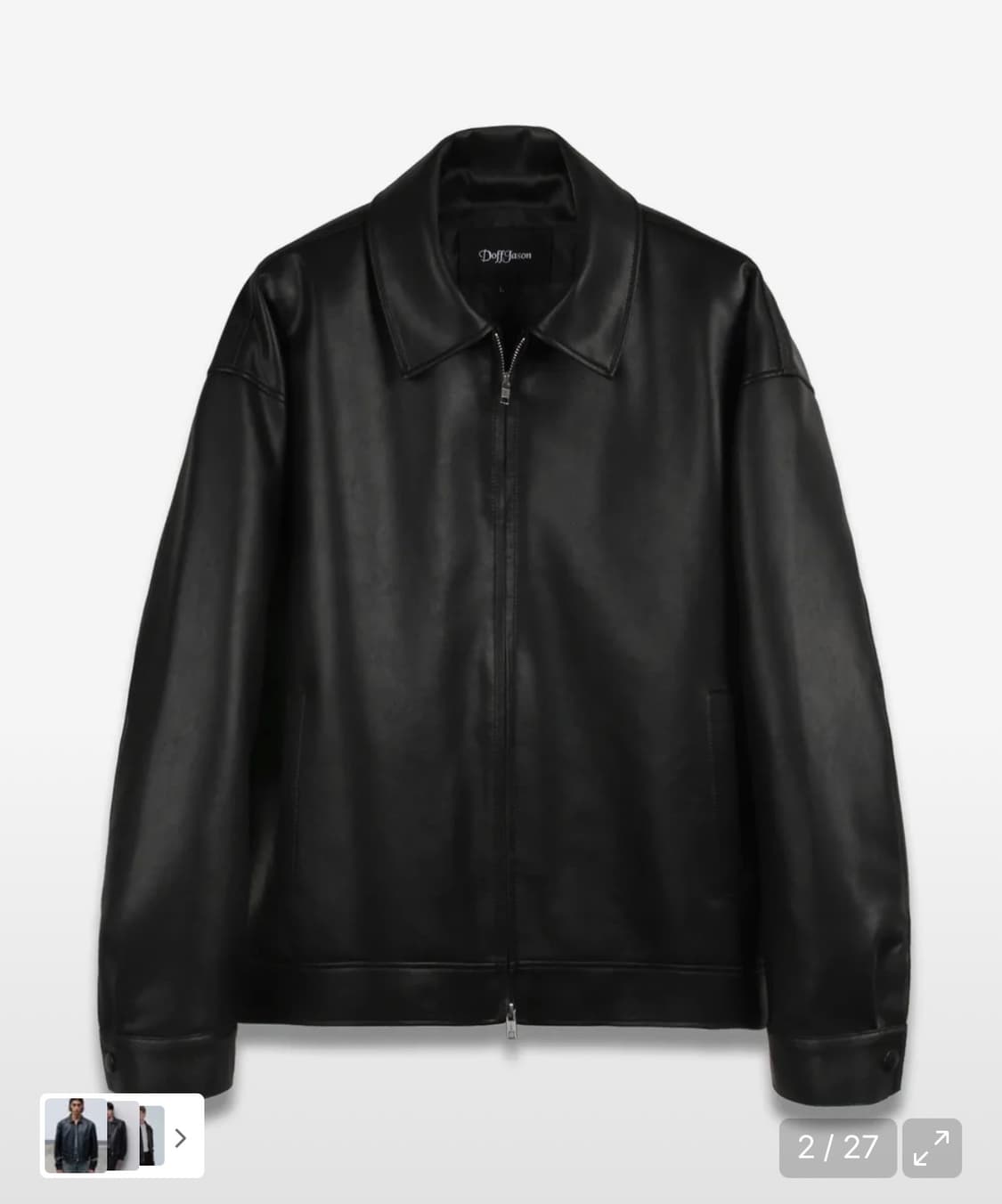 도프제이슨 오버핏 비건레더 싱글 자켓 L 상품이미지2