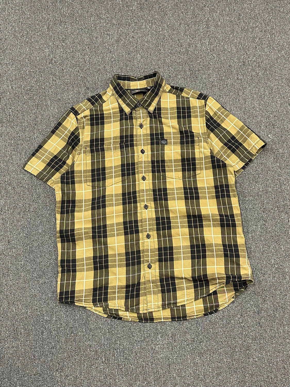 L)할리데이비슨 vintage 타탄체크 반팔셔츠 상품이미지1