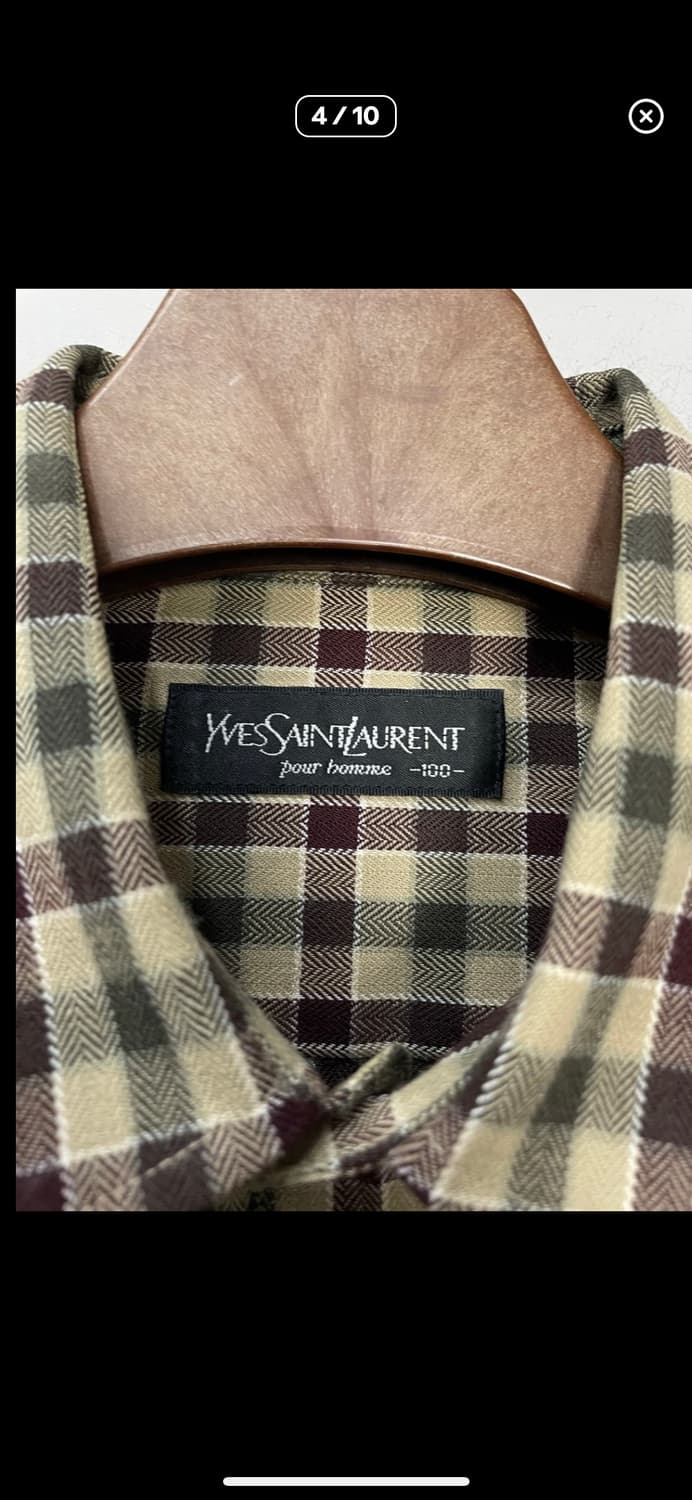 입생로랑 브라운 체크 셔츠 A2474 상품이미지4