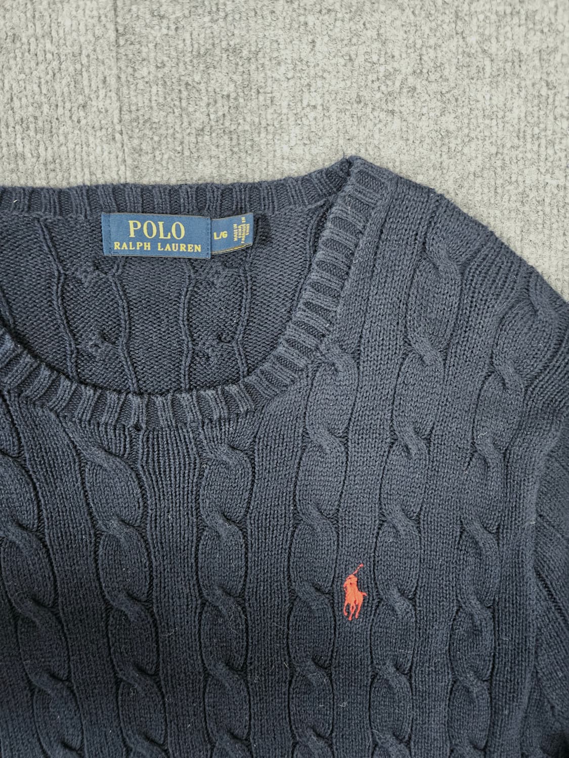 폴로 랄프로렌 네이비 꽈배기 니트(급처) 상품이미지2