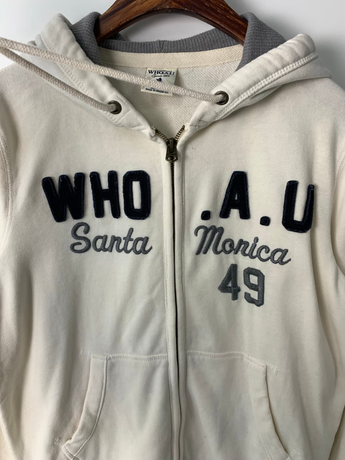 후아유 y2k 와투케 화이트 후드집업  상품이미지4