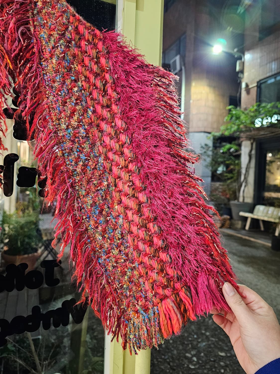 France 핑크 프린지 머플러 상품이미지6