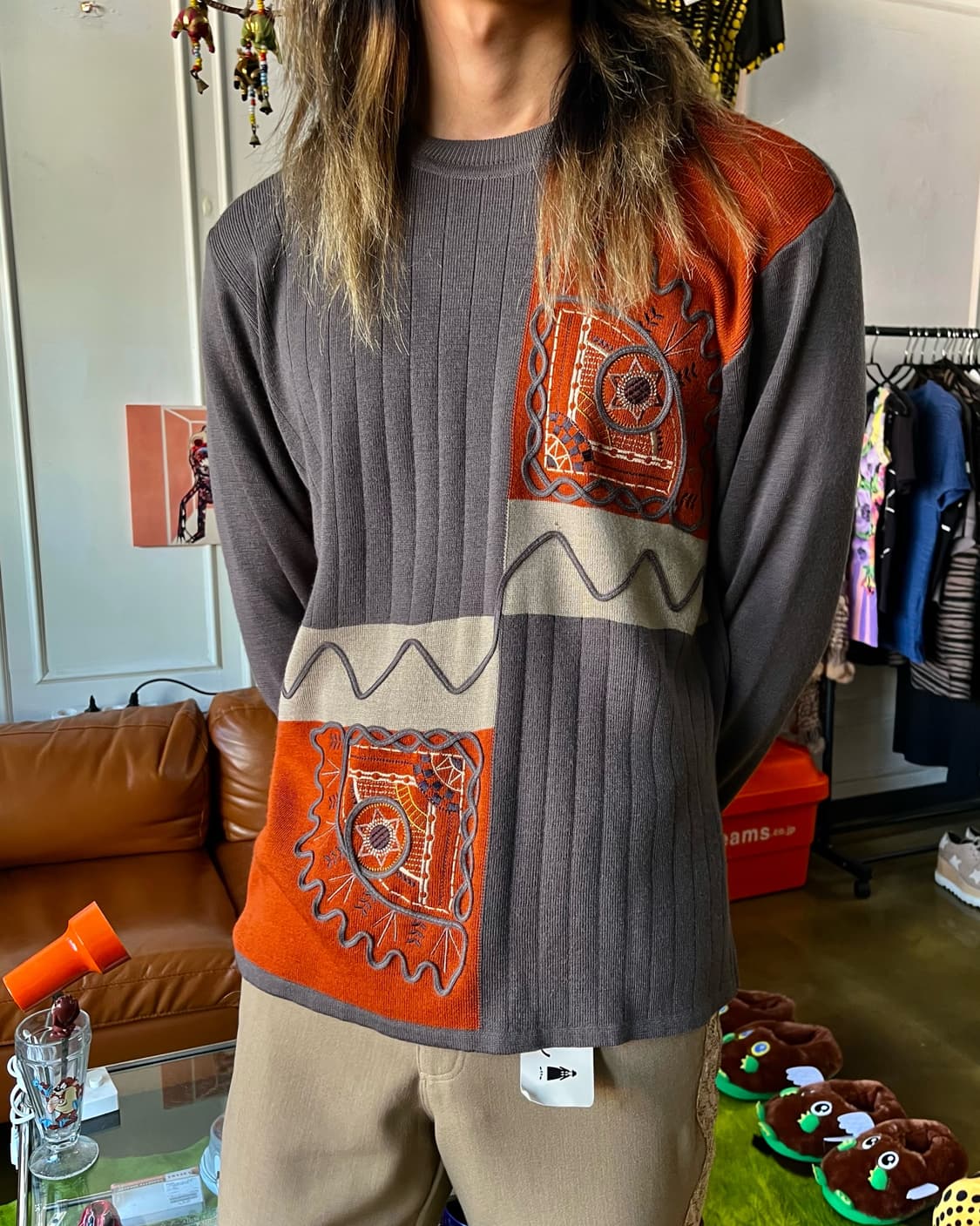 JPN Vintage 3D Embroidery Wool Knit 상품이미지3