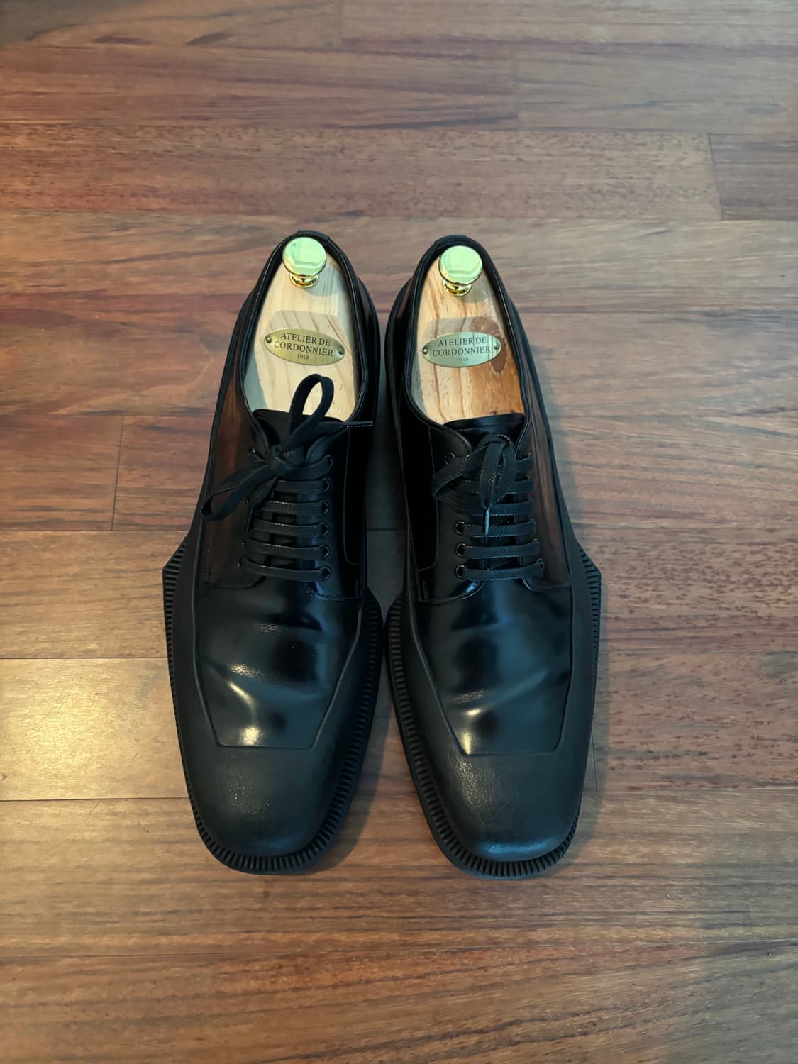 (9.5) 프라다 라프시몬스 러버딥 리이슈 더비 블랙 상품이미지1