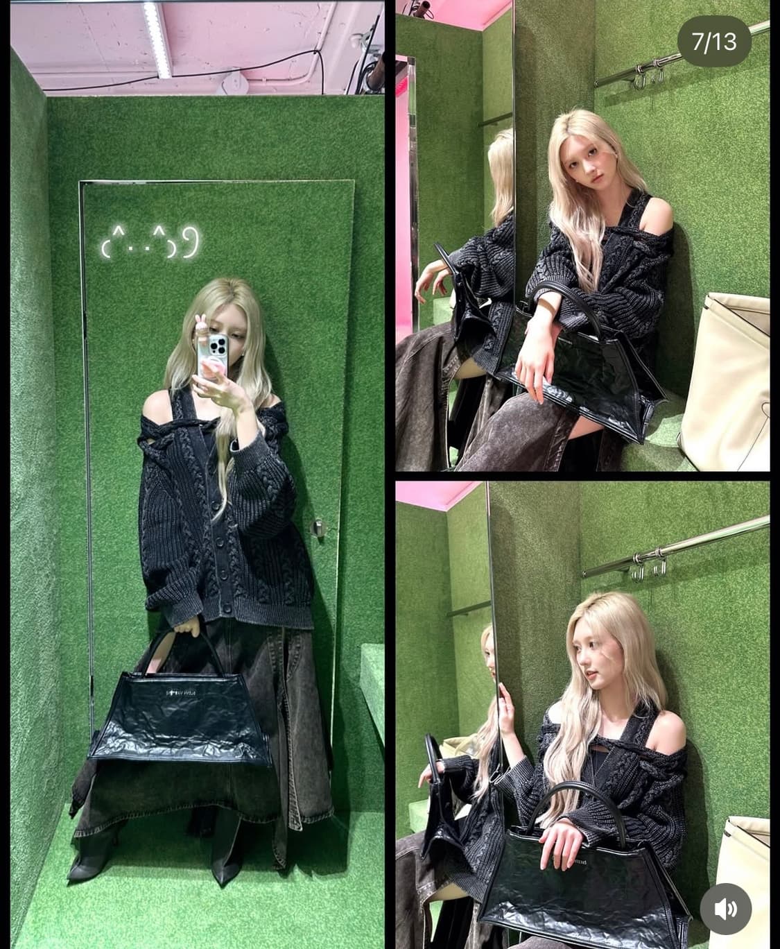 [아이브 가을 착용] 글렌 마틴스 x h&m 케이블 니트 가디건 블랙 상품이미지5