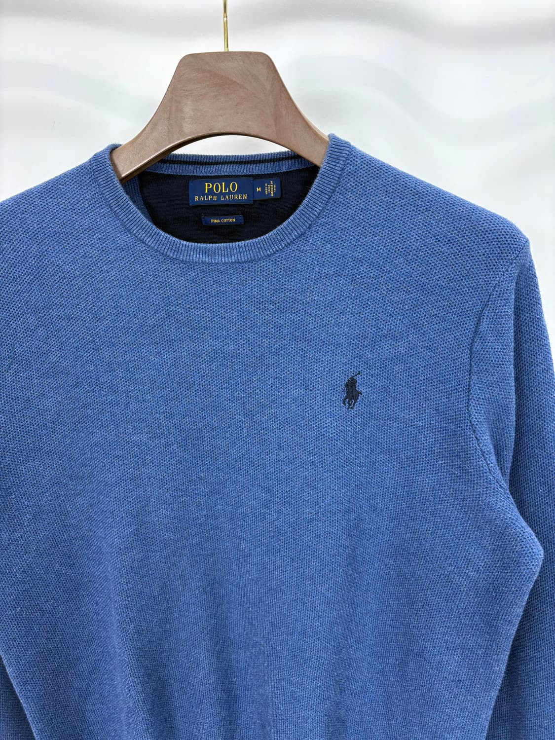 [M]폴로 블루 라운드 니트 CK9800 상품이미지5