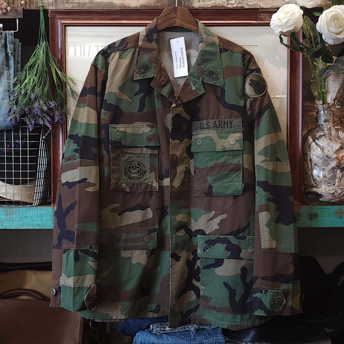 90s 미군 우드랜드 카모셔츠 BDU 미디움 레귤러 상품이미지1